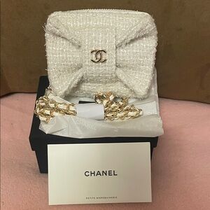 Cream Tweed Mini Bag with Bow, VIP/GWP